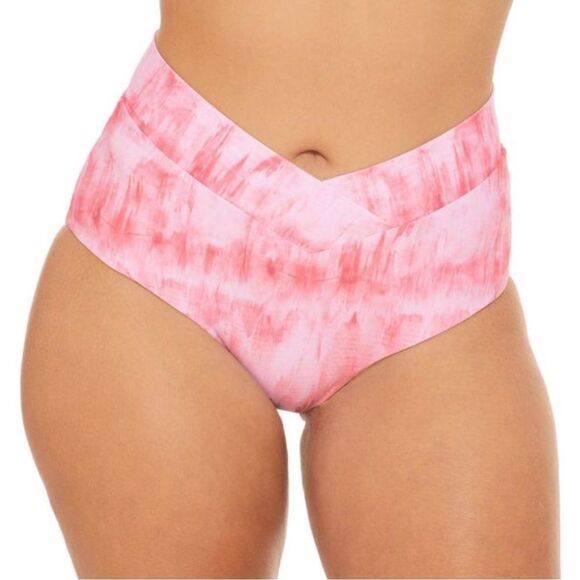 Birdsong Retba Waves Pink White Bikini Top and Bottom Size 36 Top, L Bottom NWOT - Picture 2 of 11